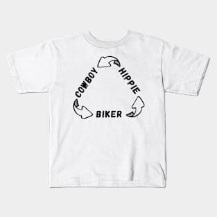 Cowboy Hippie Biker Kids T-Shirt